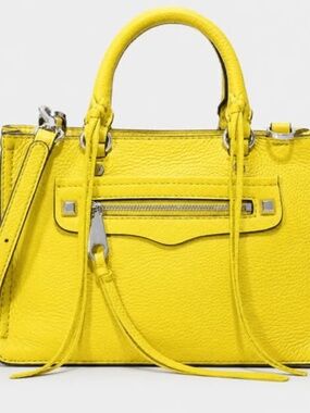 Rebecca Minkoff Micro Regan Satchel in Violino Yellow — Real Leather
